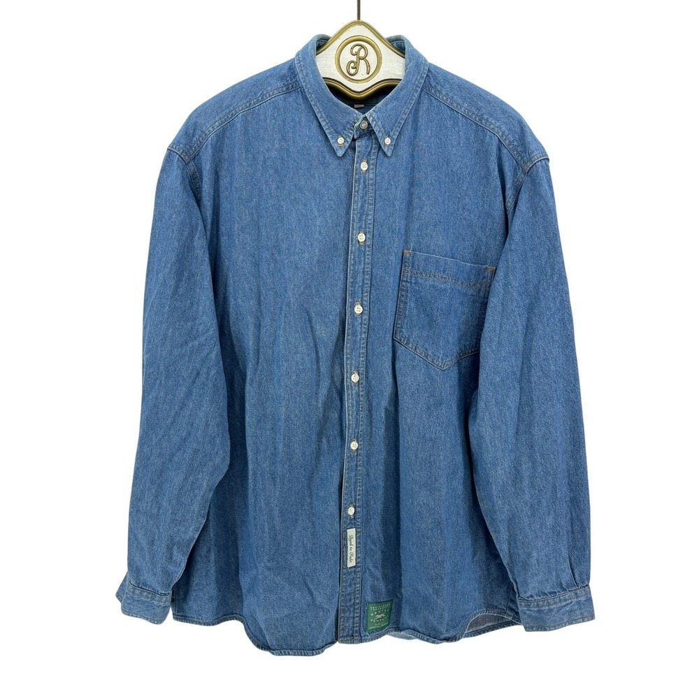Vintage 90s Baxter Denim Button Down Shirt L Outdoor Indie Cotton Gorpcore
